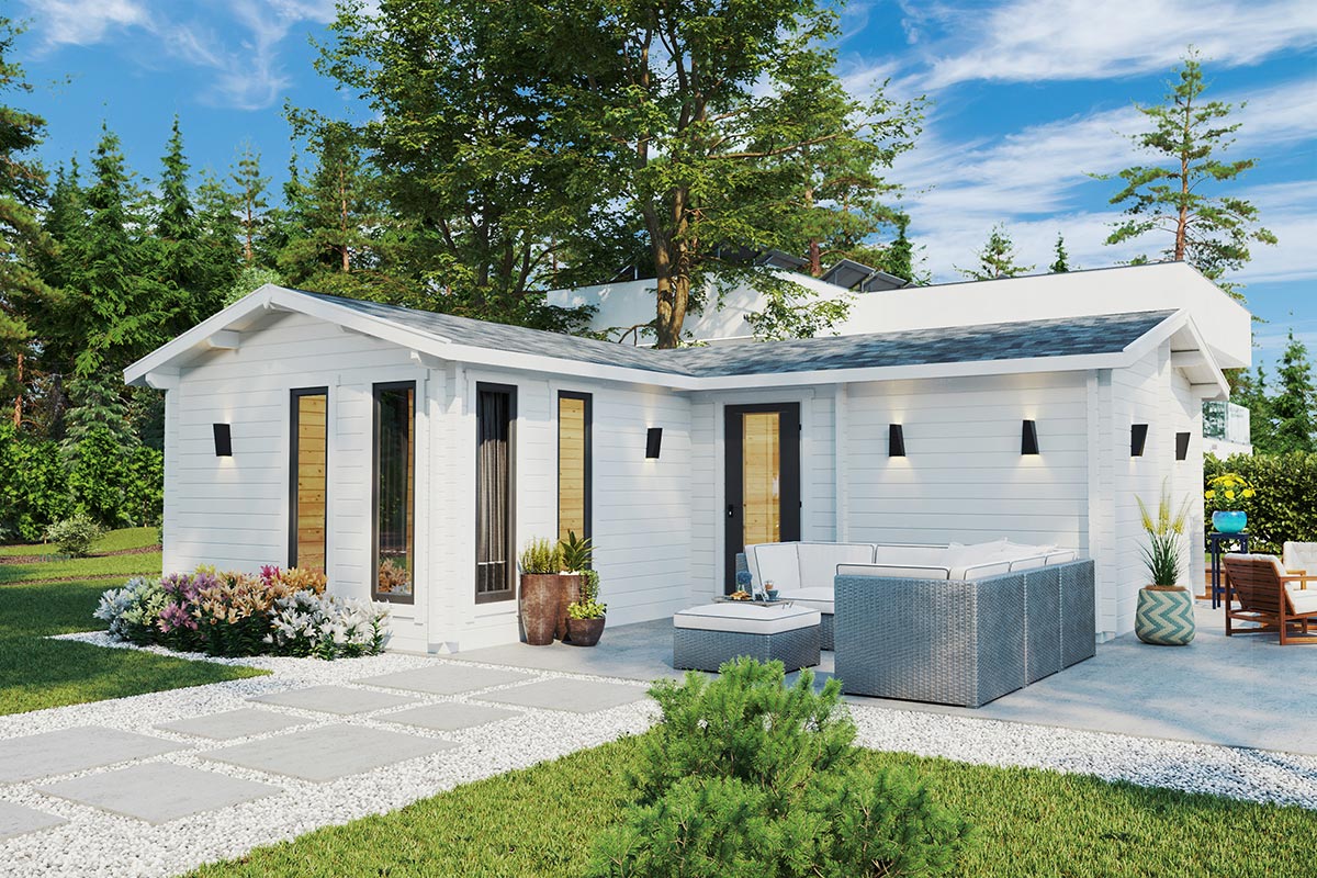 Großes Gartenhaus mit Sauna “Devon 3” 8x8m