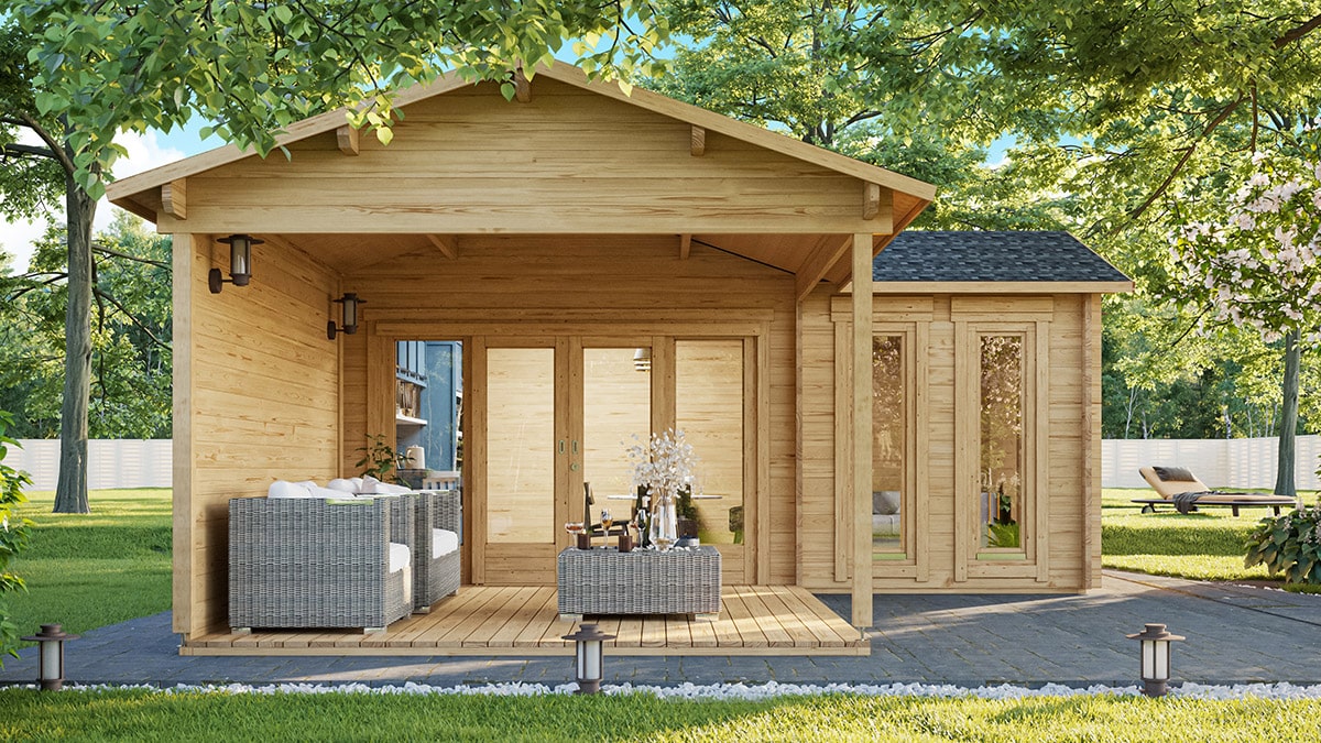 Eck-Gartenhaus “Hansa Corner B” 7x5m