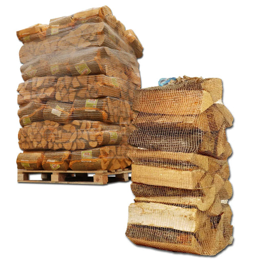 40 Netzsäcke Kaminholz 25 kg – Hartholz-Mix 30 cm