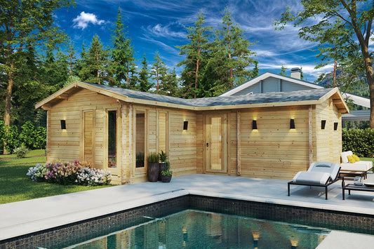 Großes Gartenhaus mit Sauna “Devon 3” 8x8m