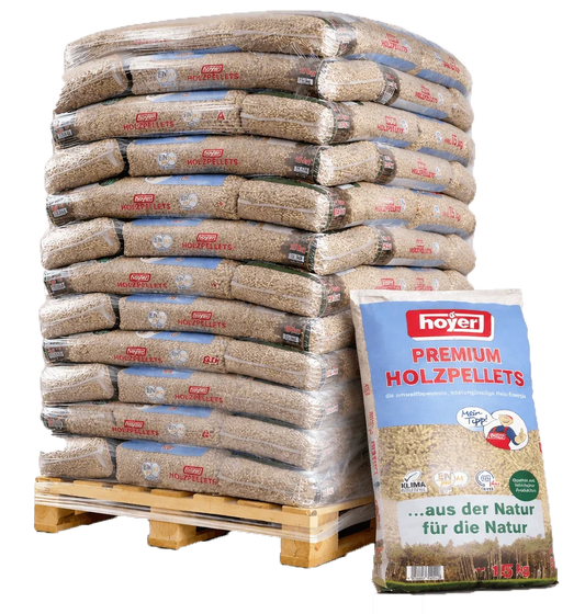 Hoyer Holzpellets ENplus A1 990kg 66 Saecke hoher Heizwert