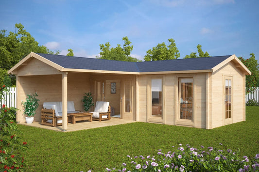 Eck-Gartenhaus “Hansa Corner Deluxe B” 7x7m